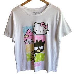 Love Tribe Hello Kitty and Friends Graphic Tee Short Sleeve White XL NWOT